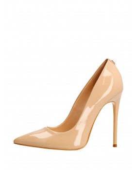 GUESS FL7FL4ELE08 décoletté scarpe tacco spillo pelle beige vernice naplak